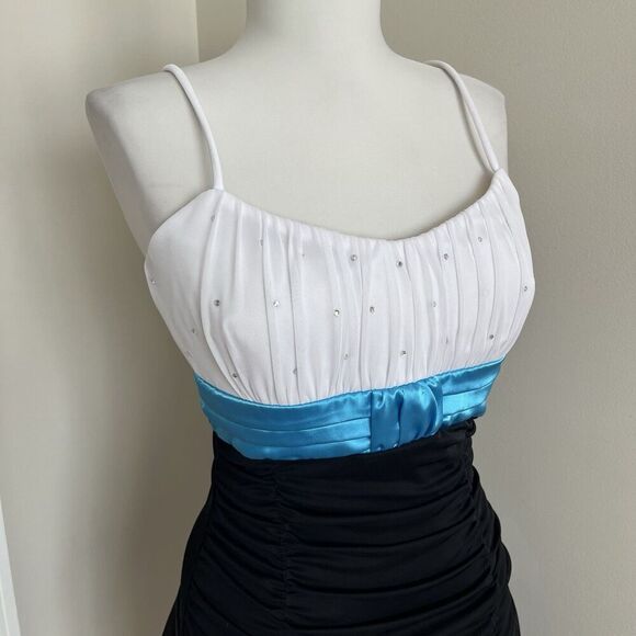 Vintage Deb Y2K Mini Dress Babydoll S Rhinestones Tiered Fairy Grunge Whimsigoth - Picture 8 of 12